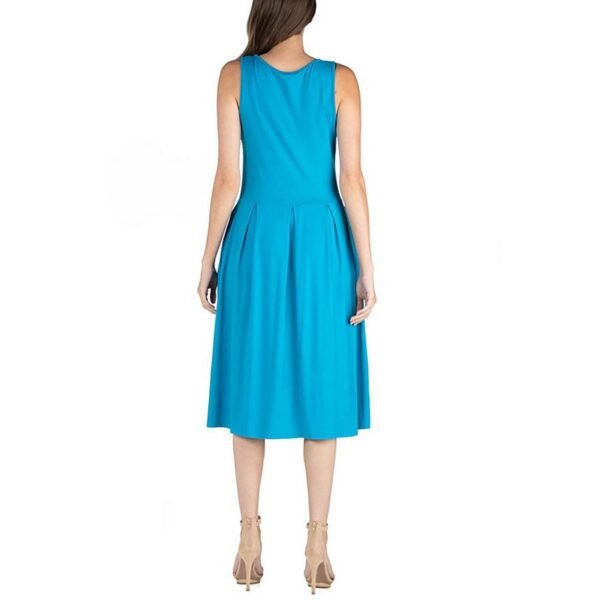 24seven Comfort Apparel Womens Plus Jersey Sleeveless Midi Dress - Image 2