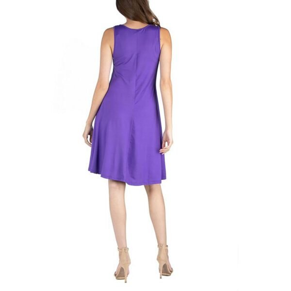 24seven Comfort Apparel Womens Plus Scoop Neck Knit Midi Dress - Image 2