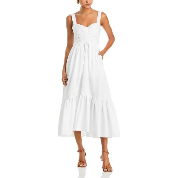 A.L.C. Womens Lilah II Tea Length Ruched Midi Dress - Image 2