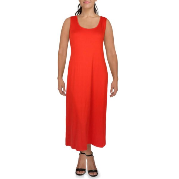 24seven Comfort Apparel Womens Sleeveless Scoop Neck Midi Dress - Image 3