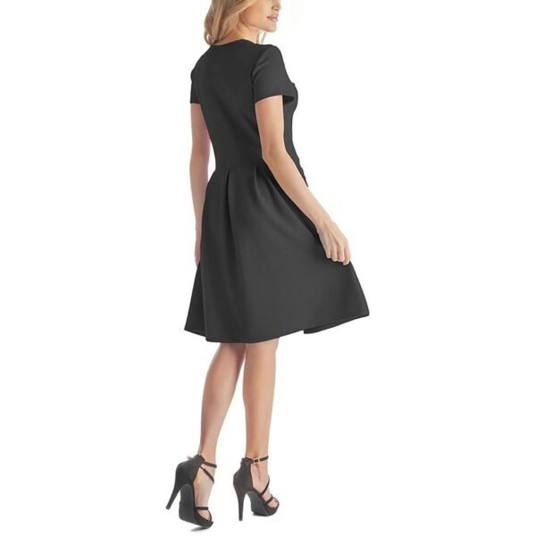 24seven Comfort Apparel Womens Plus Texrtured Cap Sleeve Midi Dress - Image 2