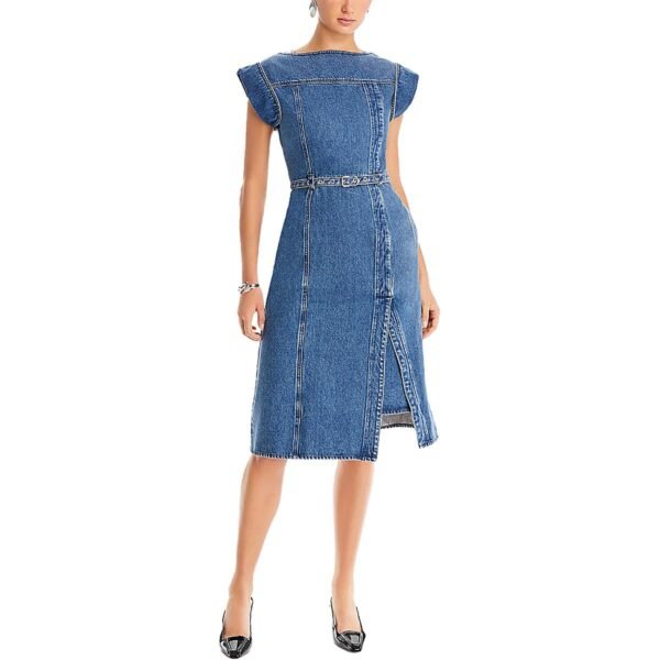 3.1 Phillip Lim Womens Below Knee Belted Midi Dress