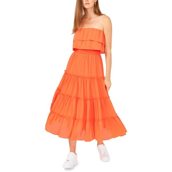 1.State Womens Tiered Knee Length Midi Dress